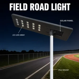 High Brightness 500W Aluminum LED Solar Street Light Weather Resistant Energy Saving Lamp for Community Road Area Lighting