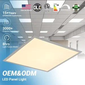 High Brightness Commercial Industrial Lighting Dimmable Ultra Thin Recessed 20W 30W 40W 50W Office LED Commercial Panel Light