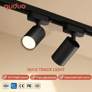 High Brightness Commercial Lighting Store Home Black White Rail System Iron Ceiling GU10 5W 7W LED Track Light