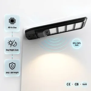 High Brightness Factory WholesaleRechargeable Light COB LED Solar Street Light Motion Sensing ROHS Certified for Road
