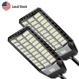 High Brightness IP65 Solar LED Street Light for Pathway Garden Yard Commercial Lighting 2 Pack