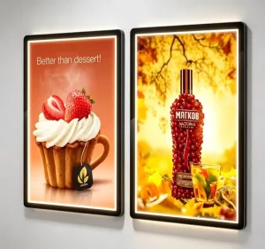 High Brightness LED Backlit Light Box Manual Dimming Function for Snack Bar Indoor Menu Advertising Billboard