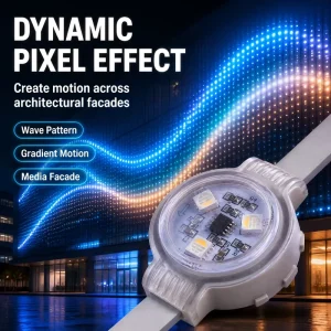 High Brightness Outdoor LED Pixel Lights 1.5W 1.8W RGBW DMX512 Full Color Waterproof IP65 for Plaza Shopping Mall Wall Lighting