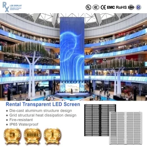 High Brightness P3.9-7.8 Outdoor Transparent LED 85% Transparency Mesh Film Display Screen Advertising Panel for Windows Mall