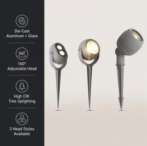 High CRI LED Garden Spotlight Die Cast Aluminum Outdoor Tree Uplight 160° Adjustable Ground Spike Lamp for Villa Landscape Decor