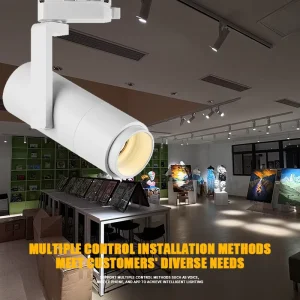 High CRI LED Track Light 24W 30W COB Chip Adjustable Aluminum Commercial Track Light for Museum Exhibition Art Gallery 5-Year