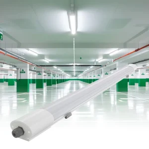 High Efficacy 120lm/W LED Tri-proof IP65 IK08 Industrial Linear Light 36W/45W Warehouse Parking Lot Ra80
