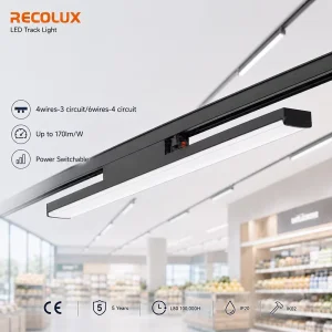 High Efficiency 170lm/W LED Linear Track Light Track Mounted Linear Luminaire for Supermarket and Retail Store
