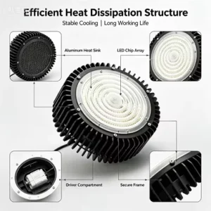 High-Efficiency 180lm/W UFO High Bay Light 5000K IP65 CRI80 Aluminum