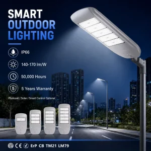 High Efficiency AC LED Street Light IP66 Aluminum Alloy Outdoor Road Lamp 60W 360W Modular Design 5 Year Warranty Smartthings