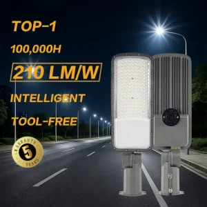 High Efficiency Adjustable Angle IP65 IK08 Aluminum LED Street Light for Road Motorway Parking Lot and Urban Public Lighting