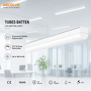 High Efficiency CCT Power Switchable LED Batten Linear Pendant Light for Office Corridor Lighting