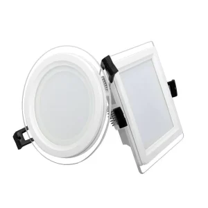 High Efficiency Modern LED Glass Night Lighting Round LED Recessed Ceiling Panel Down Lights
