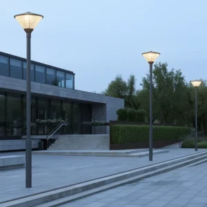 High Efficiency Solar AC Led Light Waterproof Landscape Lamp Pole Light Sensor Control Outdoor Street Lighting IP65 Garden