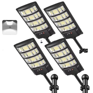 High Efficiency Solar LED Street Light ABS Road IP67 Waterproof Remote Time Control Durable Outdoor Lighting