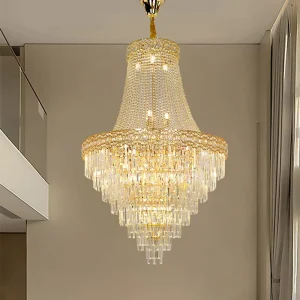 High End Home Ceiling Hanging Lamp Hotel Living Room Luxury Modern K9 Crystal Chandeliers Pendant Lights