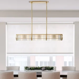 High End Light Luxury Restaurant Simple Modern Nordic Design American Design Adjustable Glass Strip Pendant Light