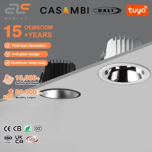 High Heat Dissipation Aluminum Recessed COB Spotlight Anti glare for Exhibition Hall Gallery Museum Clothing Store
