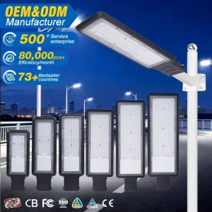 High Heat Dissipation Outdoor Community Streetlight Waterproof IP66 Aluminum Housing 30W 50W 100W 150W 200W 300W LED Road Lamp