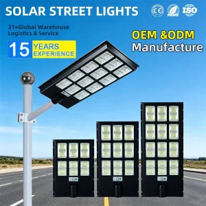 High Lumen 600W 800W 1000W All in One Solar LED Street Light Outdoor IP65 Waterproof ABS Housing Road Villa Garden Parking Lot