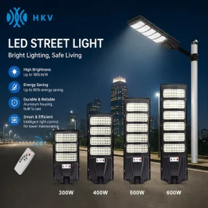 High Lumen 600W All in One Solar Street Light IP65 Outdoor Security Lamp with Radar Sensor for Nigeria Hospital Project