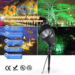High Lumen COB LED Tree Spotlight Garden Landscape Spike Light Aluminum Body IP65 Outdoor 36 Degree Beam 12W 18W