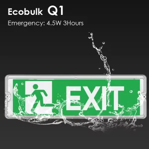 High Lumen IP65 LED Emergency Bulkhead 3 Hours LiFePO4 Battery CE CB SAA Wall Mounted Self Test Exit Sign Board OEM