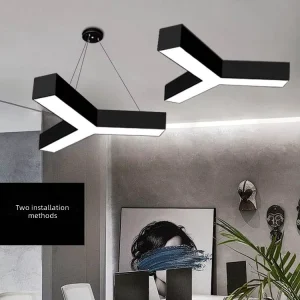High Lumen LED Linear Pendant Lamp Modern Arrow Shape Chandelier Office Hanging Light Fixture 60 80 90cm