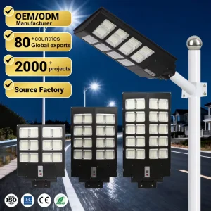 High Lumen Outdoor Waterproof IP65 500W 1000W 1500W All in One Integrated Solar Power LED Road Light