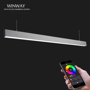High Lumen Pendant Light Supermarket Offices Libraries Commercial Aluminum 6000K 26W LED Linear Light