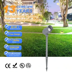 High Lumen RGB DMX512 Aluminum Garden Spike Light IP65 AC DC Warehouse Landscape Pathway LED Spotlight 9W 27W