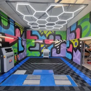High Lumen Workshop Design Lighting Hexagone Led Panel in the Garage Lights