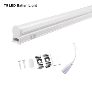 High Lumens 5W 9W 12W 18W 22W Integrated T5 LED Batten Light Tubes Single Fixture Office Application LED Batten Light