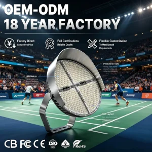 High Luminous Efficacy Flicker-free Anti-glare Multiple Beam Angles 600W 800W LED Stadium Light for Football Field