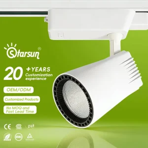 High Luminous Efficiency 3K 4K 6K Color Temperature Aluminum LED COB Track Spotlight High CRI 90 Warranty for Modern