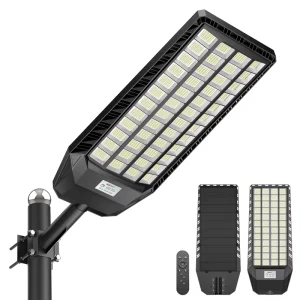 High Luminous Efficiency Integrated Solar Street Light Dusk to Dawn IP65 Waterproof LED Road Lamp for Commercial Parking Lot