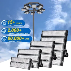 High Mast Light with Pole Led Stadium Flood Light Waterproof IP66 30m 18m 25m 20m Led Floodlight for Football Sports Stadium