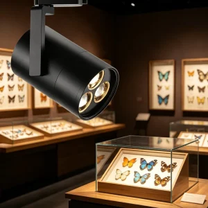 High Output 3-IN-1 Chip Layout LED Track Spotlight High Luminosity High Ceiling Display Illumination for Museum Showcase Cabinet