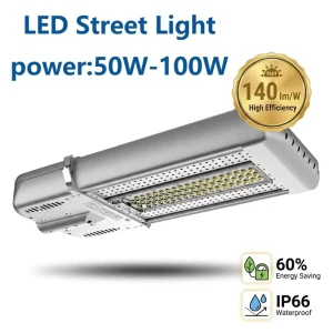 High Performance LED Aluminum Street Light 50W-100W IP66 Waterproof 5 Year Warranty for Highway and Industrial Park Lighting