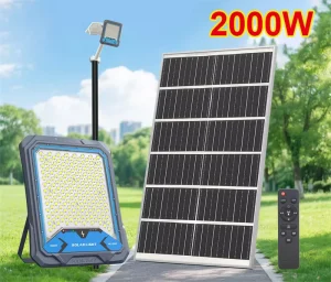 High Power 2000W 1500W Solar Flood Light Aluminum Outdoor LED Lamp IP66 Waterproof for Garden Parking Highway Stadium