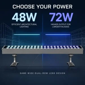 High Power 48W 72W LED Wall Washer Light IP65 Waterproof Silent Heat Dissipation Stage Surface Mounted for Theater Church