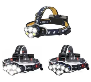 High Power Camping Headlamp Flashlight Head Torch Light Linterna Led De Cabeza 6 7 8 Led Head Lamp Rechargeable