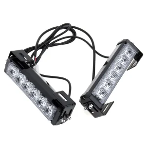 High Power Car Truck Front Grille LED Strobe Warning Light Auto LED Flashing Lights Bar Emergency Light 12V 12LED 36W