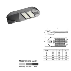 High Power IP65 LED Street Light for Outdoor Industrial Lighting 60W 360W Range for Parking Lot and Roads AC Power Supply