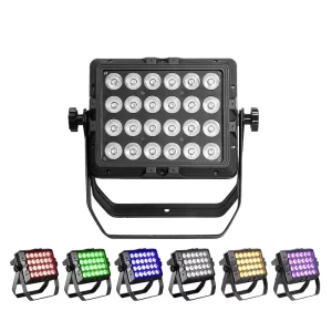 High Power LED Light DMX 512 24pc 18W RGBWA UV LED Flood Light