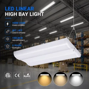 High Power LED Linear High Bay Light 100W 320W Warehouse High Bay 2FT 4FT Factory Garage Lighting Fixture