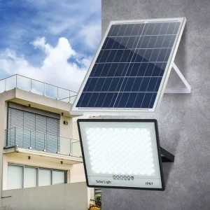 High-Power LED Solar Floodlight IP65 Photovoltaic Street Lights for Warehouse Aluminum CE Certified Remote Control Adjustable