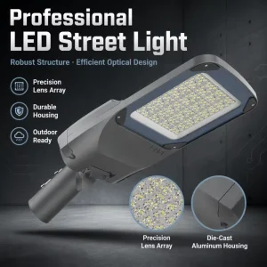 High Power Street Lights Outdoor IP65 Waterproof Aluminum StreetLights 50w 100w 200w 300w LED Street Lighting for Road Pathway