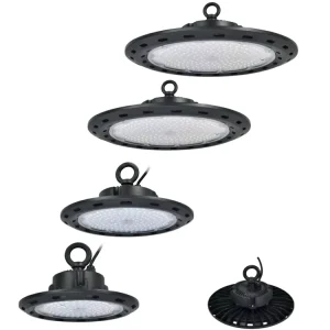 High Power UFO High Bay Lights 50W AC100 240V IP66 Aluminum Meanwell Driver SMD2835 CRI80 5 Year Warranty Dimmable Motion