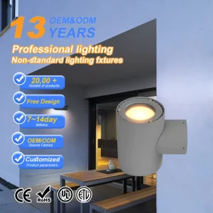 High Quality 12W 72W Modern Outdoor Waterproof Aluminum Alloy LED Wall Light with Tempered Glass Diffuser OEM ODM